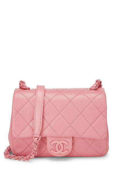 Pink Quilted Caviar Incognito Square Flap Mini