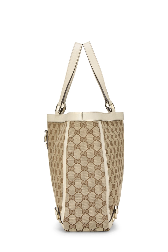 White Original GG Canvas D-Ring Abbey Tote Large, , large image number 2