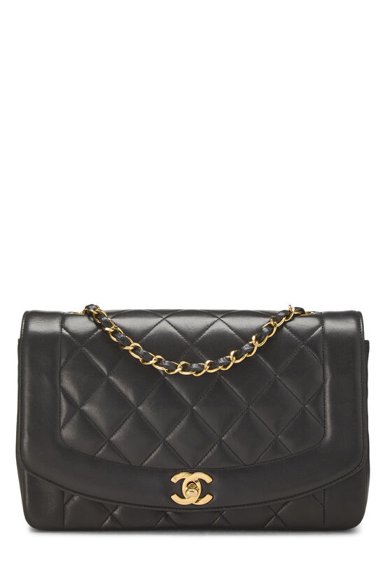 Black Quilted Lambskin Diana Flap Medium, , large image number 0