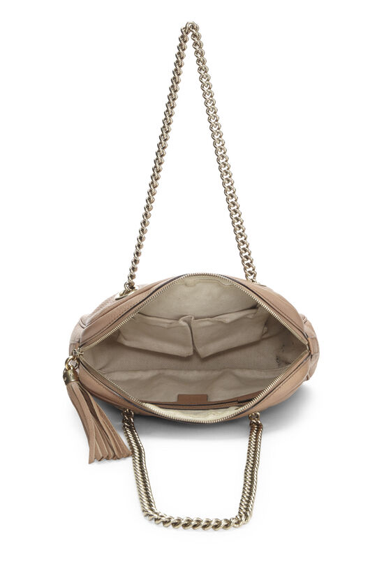 Beige Leather Soho Chain Shoulder Bag