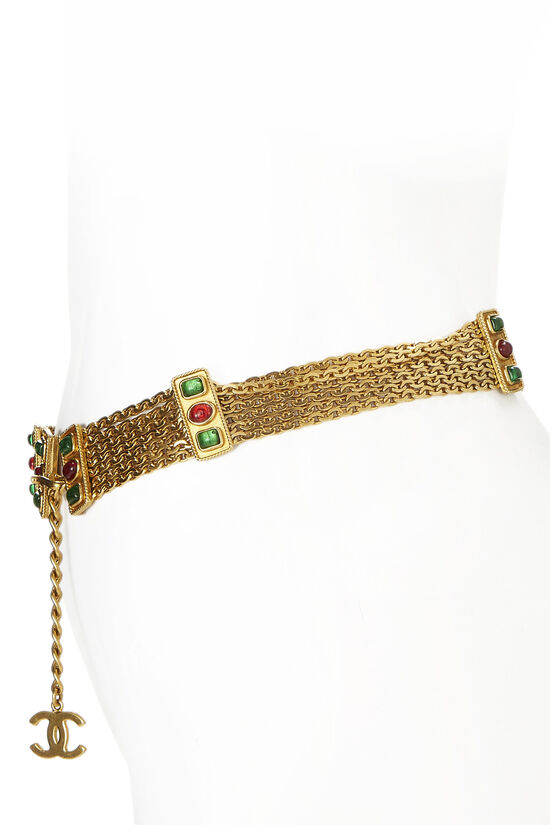 Gold Gripoix Chain Belt, , large image number 2