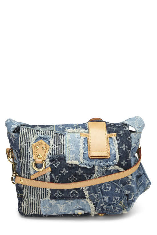 Louis Vuitton Denim Patchwork Bowly Blue Bag