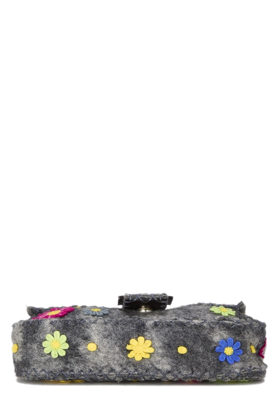 Grey Wool Felt Floral Appliqu&eacute; Baguette, , large image number 4