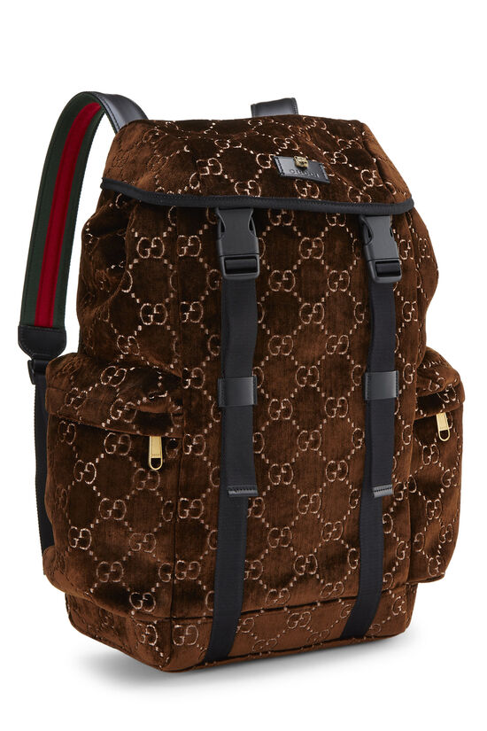 Brown Original GG Velvet Backpack Medium , , large image number 1