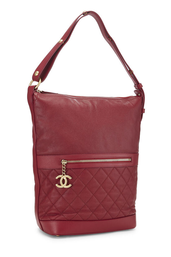 Red Quilted Calfskin Casual Style Hobo , , large image number 3