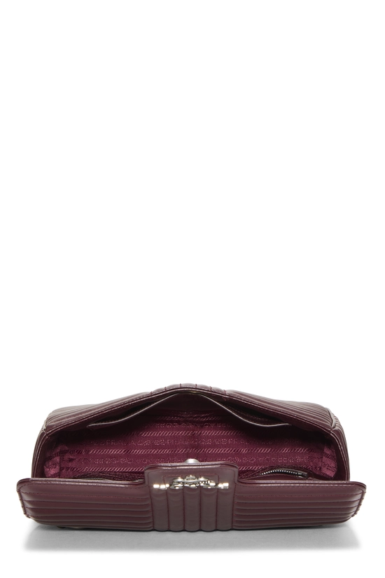 Burgundy Calfskin Diagramme Flap Bag Large, , large image number 5