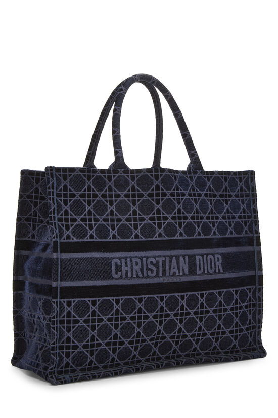 Navy Velvet Book Tote Large, , large image number 1