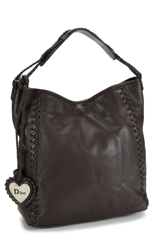 Brown Leather Ethnic Hobo Bag, , large image number 1