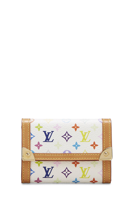 Takashi Murakami x Louis Vuitton White Monogram Multicolore Porte-Monnaie  Viennois Wallet QJA0FBWKWB001