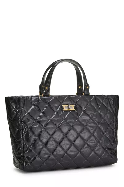 Black Calfskin Reissue Shopping Tote Large, , large