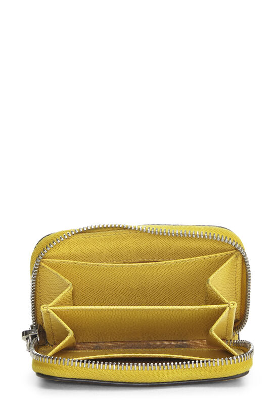 Yellow Saffiano Zip Around Compact Wallet, , large image number 3