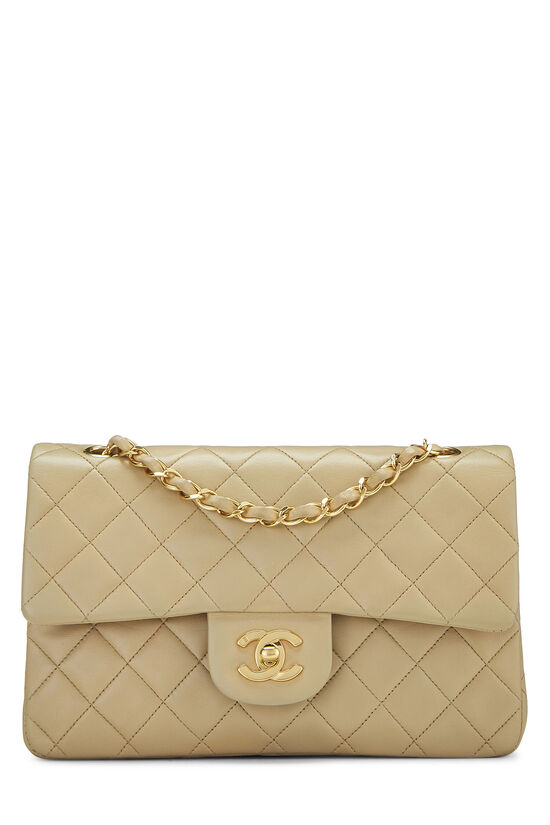 Beige Quilted Lambskin Classic Double Flap Small, , large image number 0
