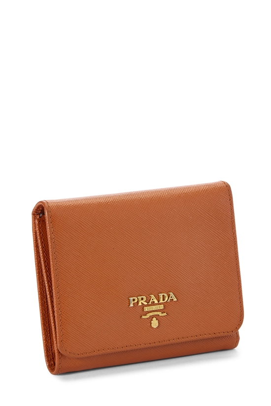 Orange Saffiano Compact Wallet, , large image number 1