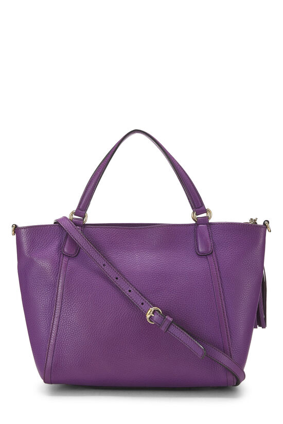 Purple Grained Leather Soho Top Handle Tote, , large image number 3
