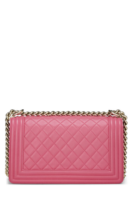 Pink Quilted Lambskin Boy Bag Medium, , large image number 4