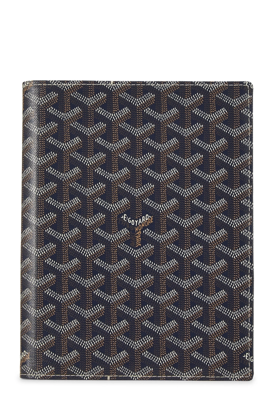 Navy Goyardine Canvas Castiglione Document Cover, , large image number 0