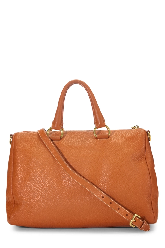 Orange Vitello Daino Convertible Tote, , large image number 3
