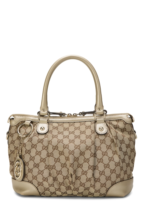 Gold GG Canvas Sukey Zip Handbag, , large image number 0