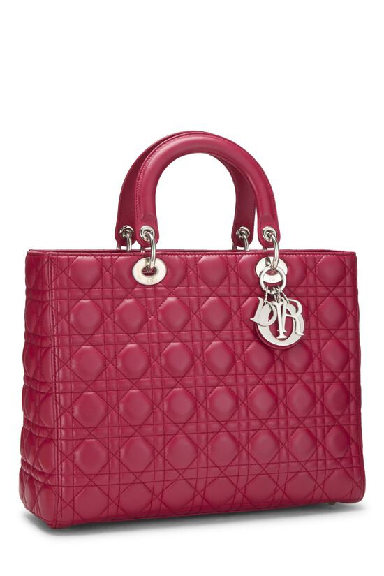 Pink Cannage Quilted Lambskin Lady Dior Large, , large image number 1