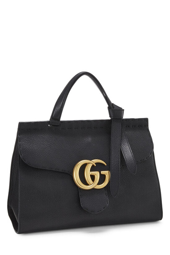 Black Leather GG Marmont Top Handle Bag Small, , large image number 1