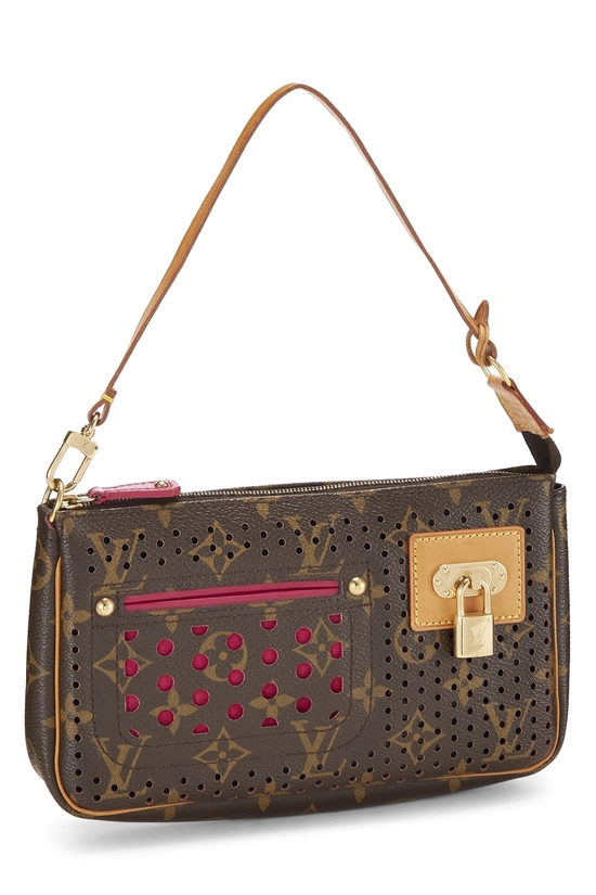 Pink Monogram Perforated Pochette Accessoires, , large image number 1