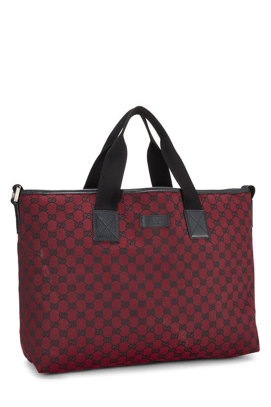 Red Canvas GG Catchall Tote, , large image number 2