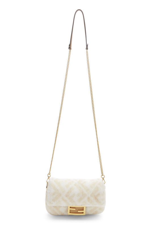 White Zucca Shearling Baguette Crossbody Mini, , large image number 1