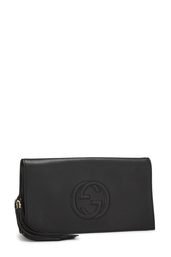 Black Leather Soho Clutch, , large image number 1