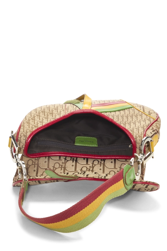 Multicolor Trotter Canvas Rasta Saddle Bag, , large image number 5