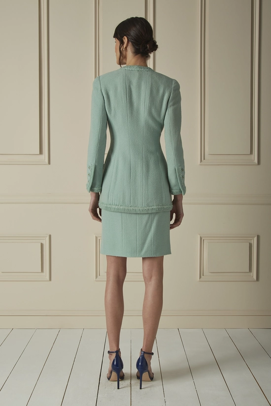 Green Wool-Blend Skirt Suit, , large image number 1