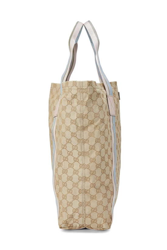 Pink GG Canvas Flat Web Tote, , large image number 2