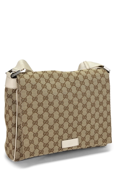 Gucci White Original GG Canvas Flap Messenger Bag — photo 2