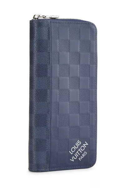 Navy Damier Infini Zippy Vertical Wallet, , large
