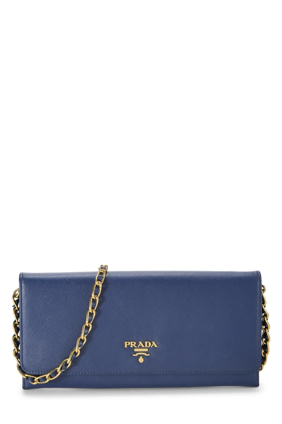 Blue Saffiano Leather Wallet On Chain (WOC), , large image number 0