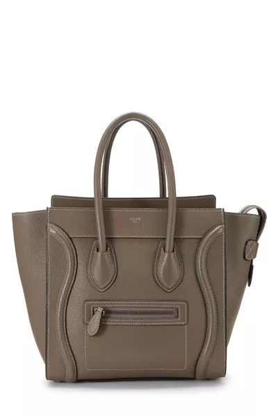 Grey Drummed Calfskin Luggage Micro