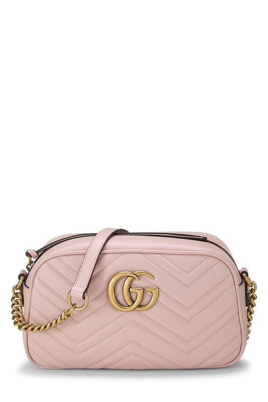 Pink Leather GG Marmont Crossbody Bag Small, , large image number 0
