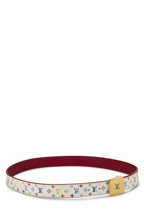 Takashi Murakami X Louis Vuitton White Monogram Multicolore Ceinture 90	, , large image number 1