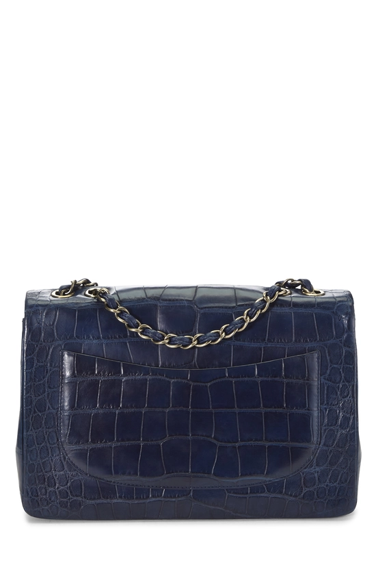 Pre-Owned Navy Alligator Half Flap Jumbo Q6B02702N4001