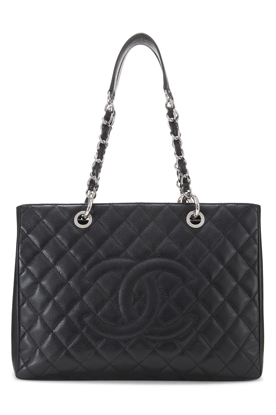 Black Quilted Caviar Grand Shopping Tote (GST), , large image number 0