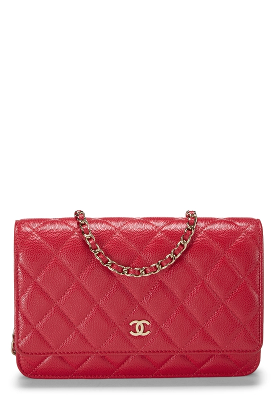 Red Caviar Classic Quilted Wallet on Chain (WOC), , large image number 0