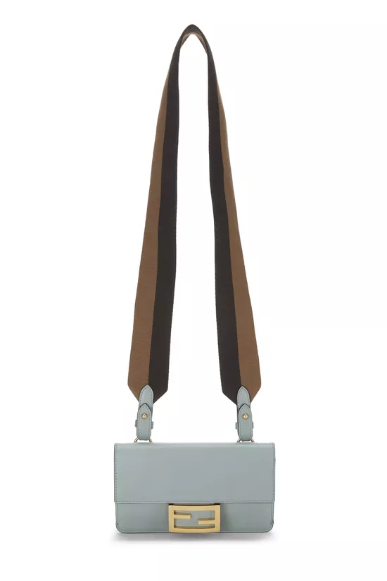 Green Leather Flat Baguette Bag Mini, , large image number 1