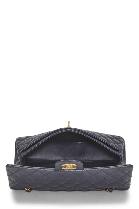 Navy Quilted Caviar Classic Double Flap Medium, , large image number 5