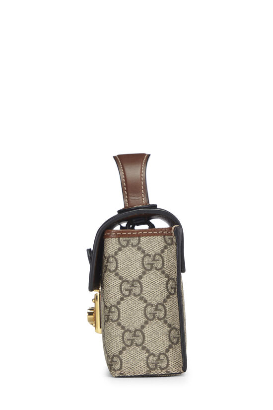 Gucci Original GG Supreme Canvas Padlock Top Handle Bag Mini QFB1I90L09000