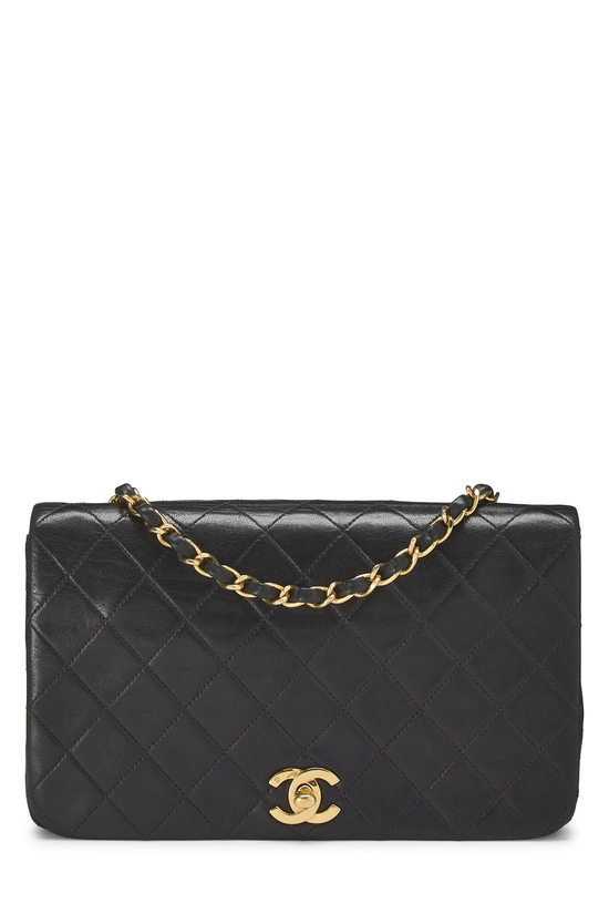 Black Quilted Lambskin Full Flap Small, , large image number 0