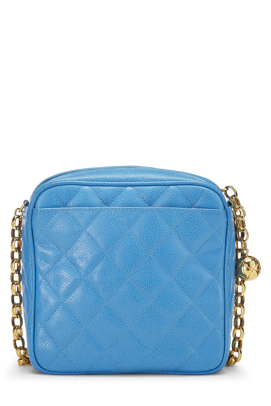Blue Quilted Caviar Tall Camera Bag Mini, , large image number 4