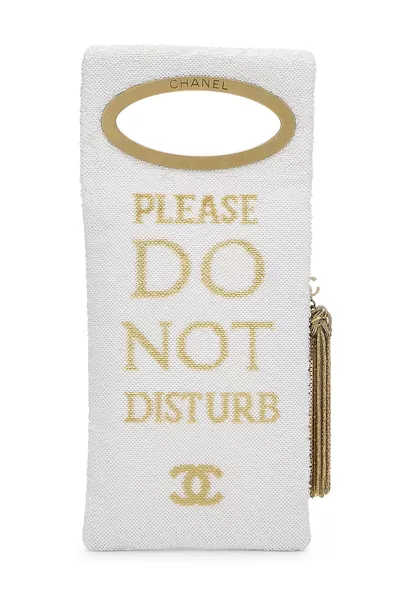 Paris-Cosmopolite White & Gold Sequin Do Not Disturb Clutch