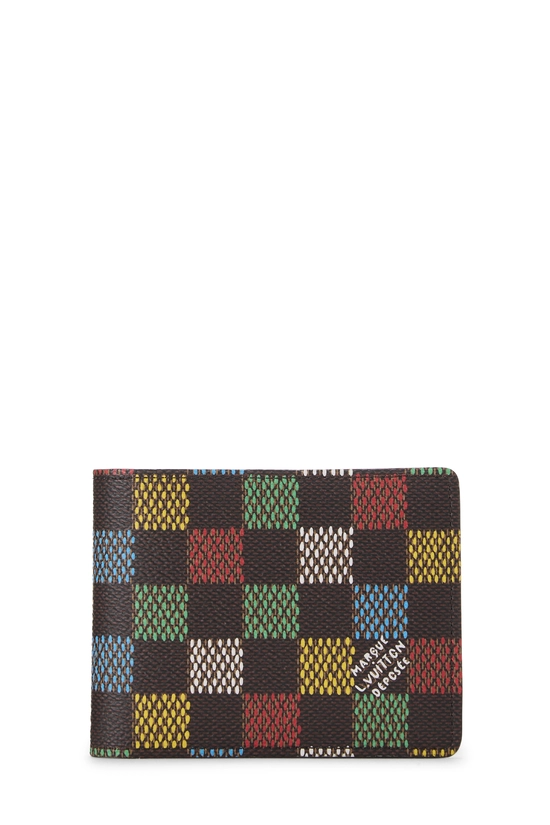 Multicolor Damier Ebene Slender Wallet, , large image number 0
