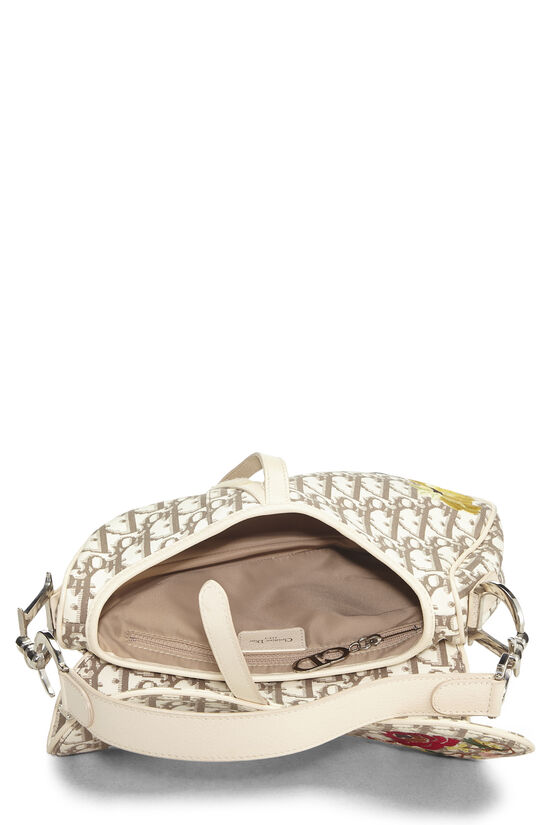Beige Embroidered Floral Saddle Bag, , large image number 5