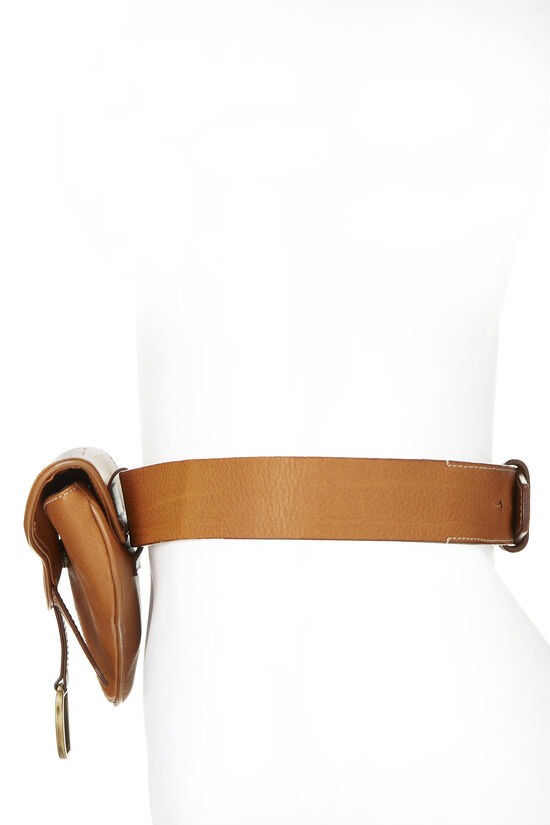 Brown Leather Saddle Belt Bag, , large image number 2