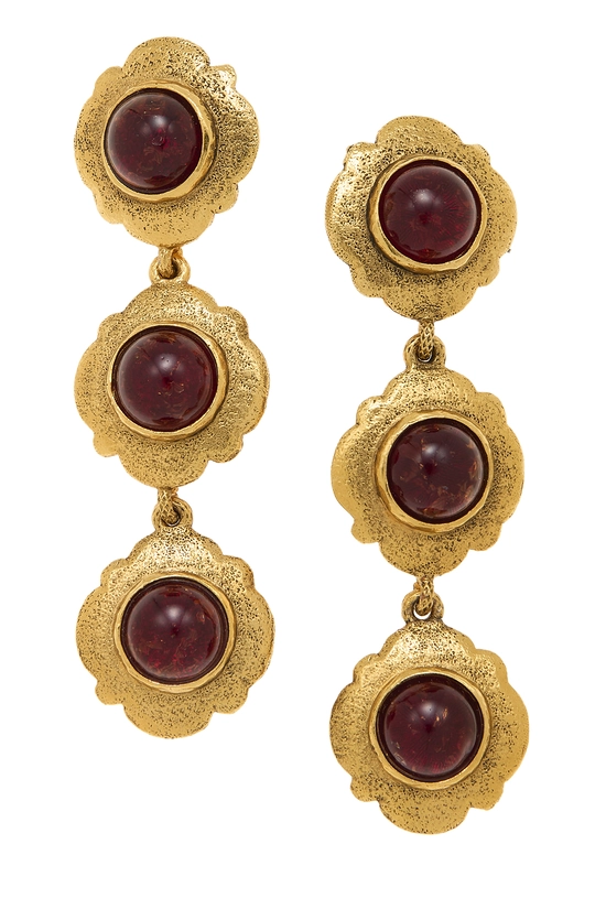 Red Gold Gripoix Earrings, , large image number 0